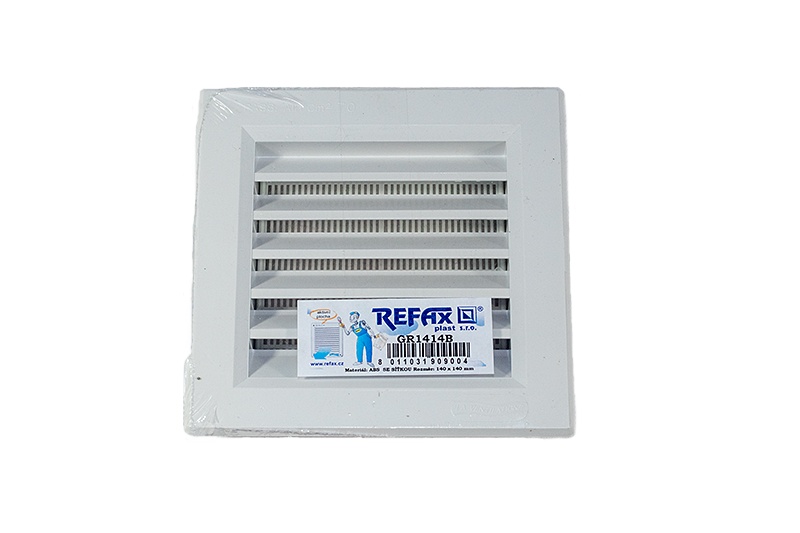 Mřížka ventilační PVC hranatá bílá se síťkou 175 x 146 mm - univerzální B